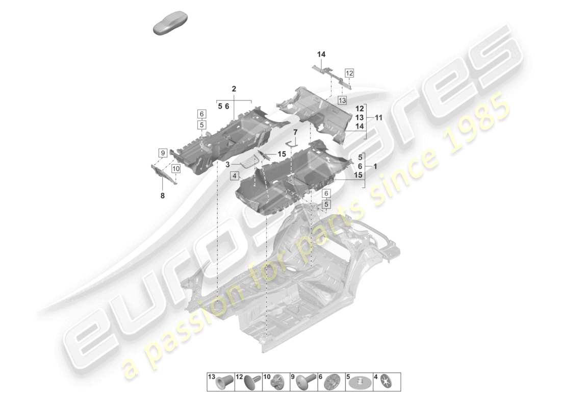 porsche 2022 (panamera 971-2) flooring part diagram