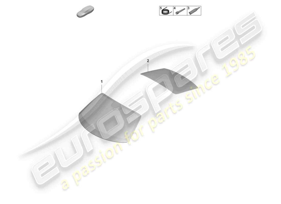 porsche 2022 (992-1 gt3/rs/st) windscreen rear window part diagram