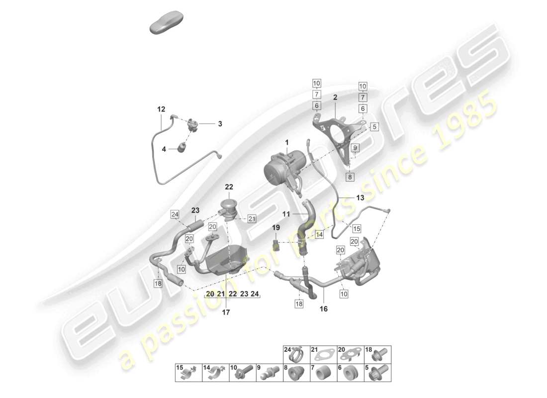 porsche 2025 (992-2 gt3/rs/st) secondary air pump part diagram