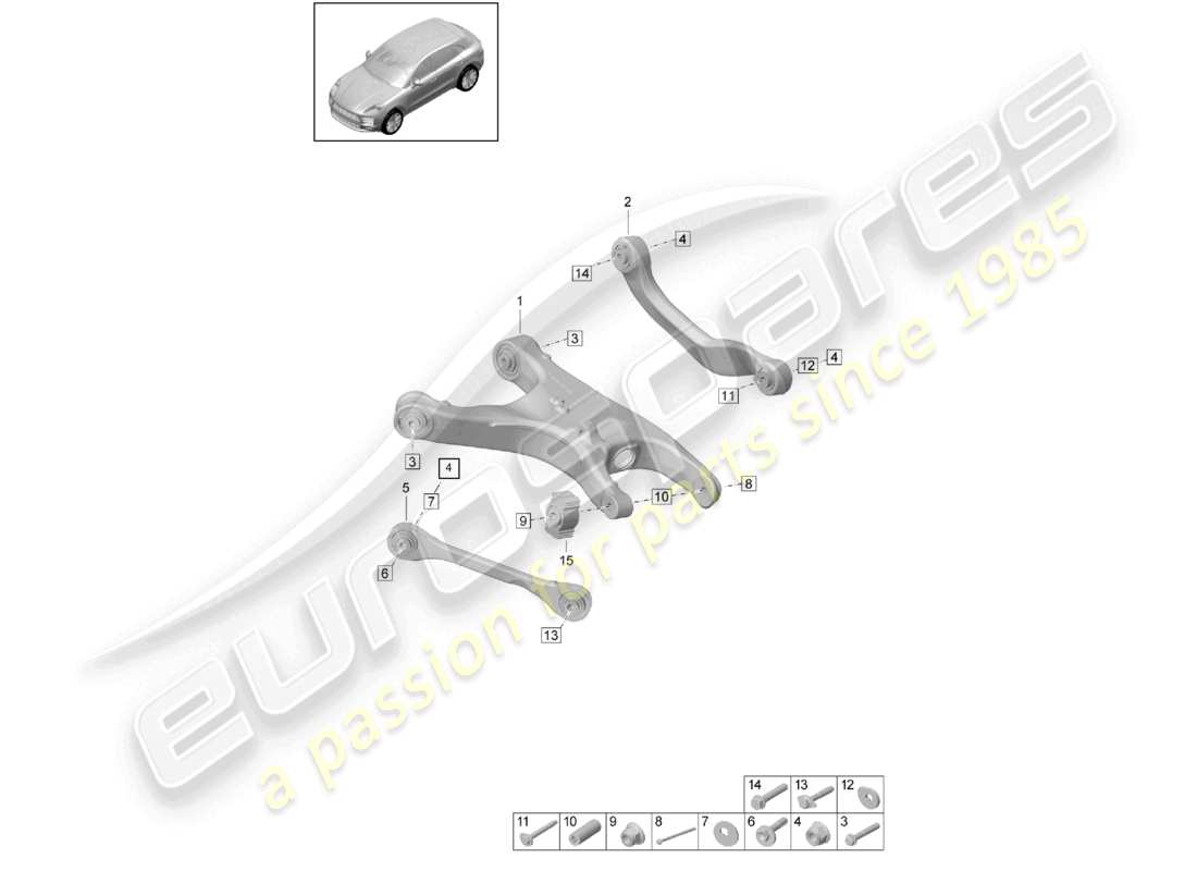 porsche 2022 (macan) wishbone guide part diagram