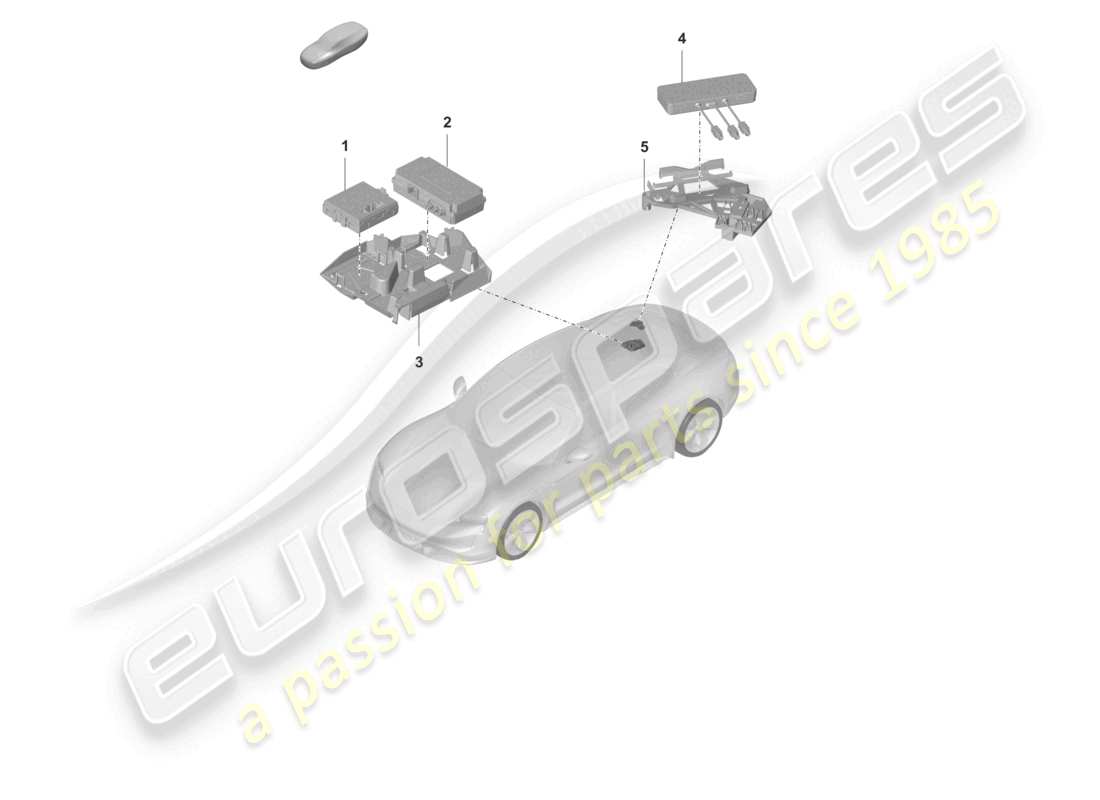 porsche 2021 (taycan 9j1-1) control unit for real time monitoring (rtm) and aerial part diagram