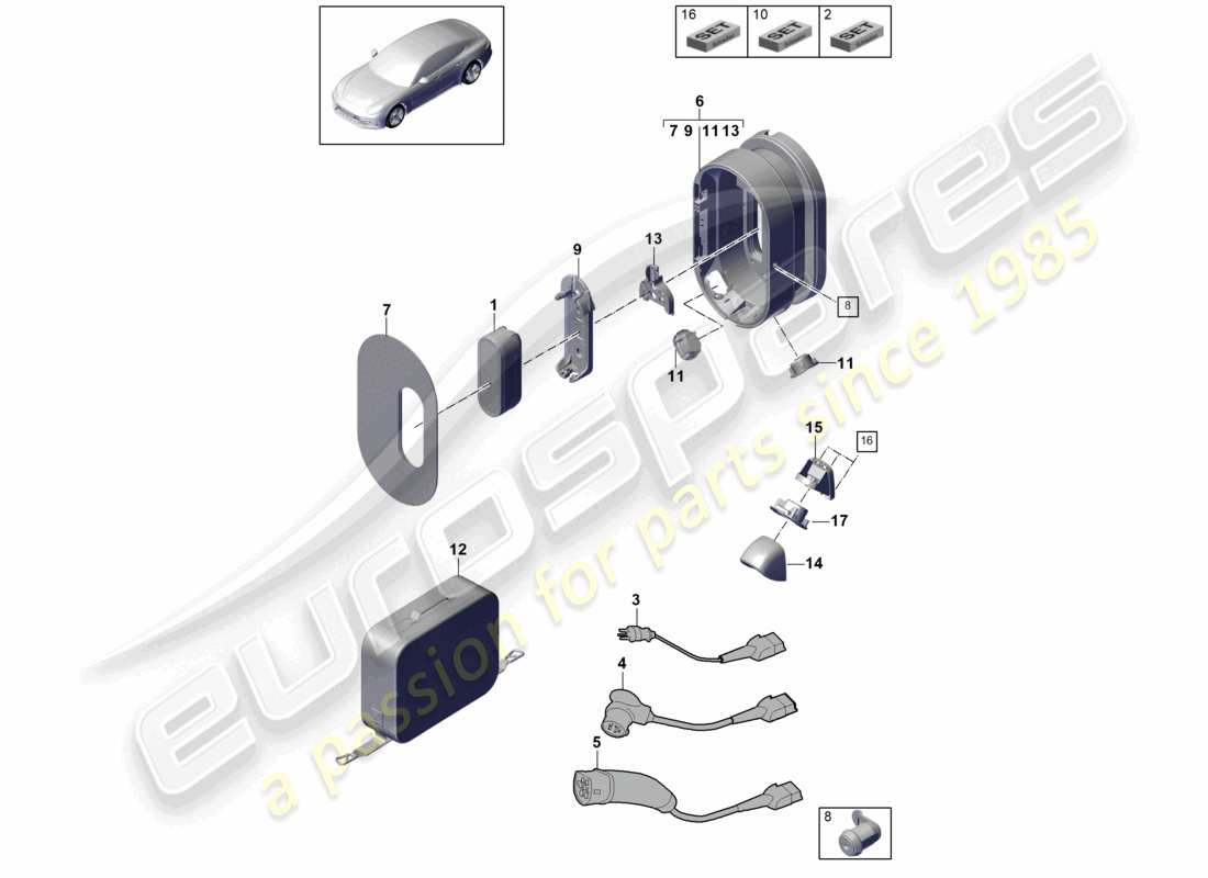 porsche 2021 (panamera 971-1) central control unit generation 1 charger charging dock part diagram