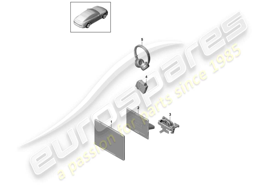 porsche 2021 (panamera 971-1) rear seat entertainment system part diagram