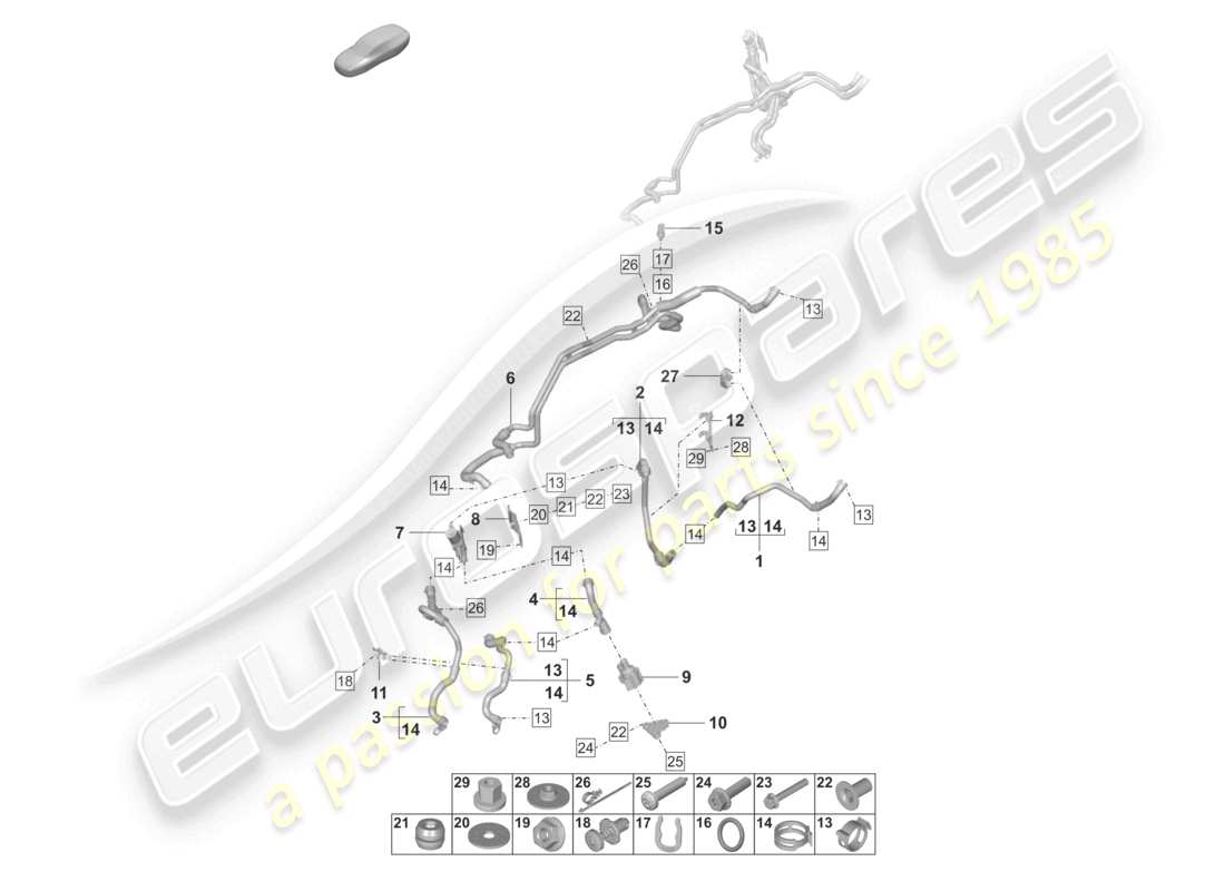 porsche 2023 (panamera 971-2) heating, air cond. system right for vehicles with hybrid drive wheel housing with side member part diagram