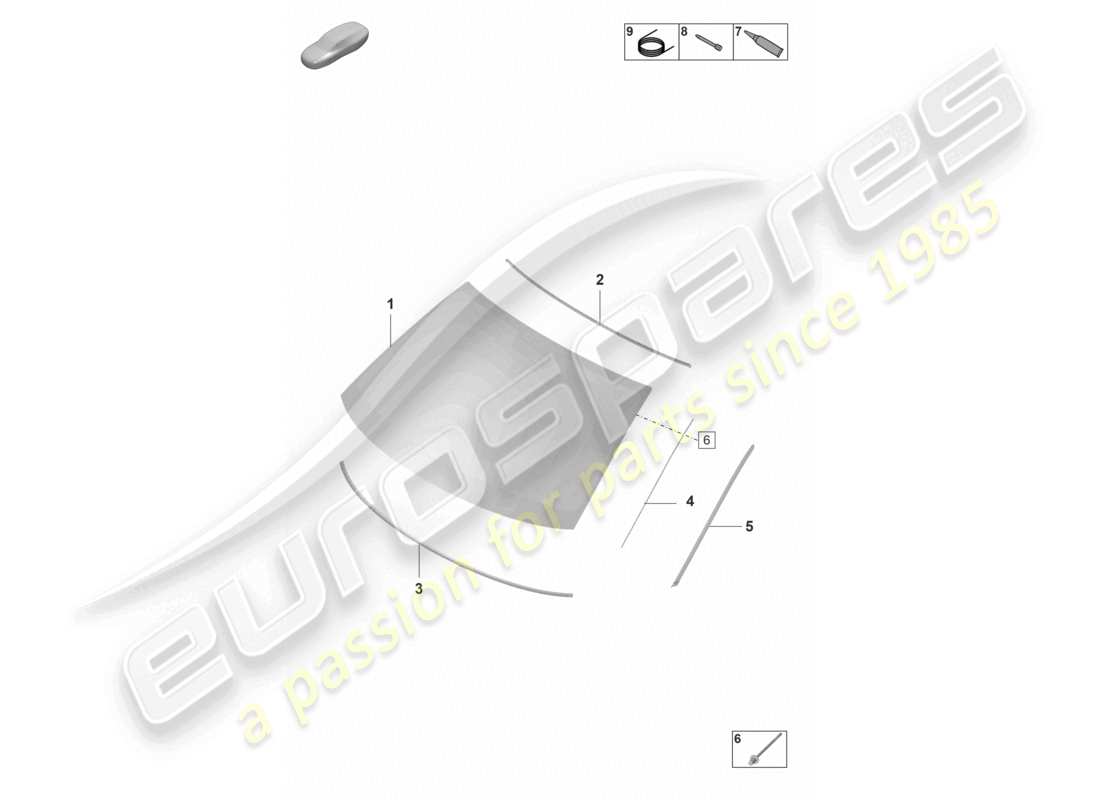 porsche 2023 (panamera 971-2) windscreen front without: head-up display part diagram