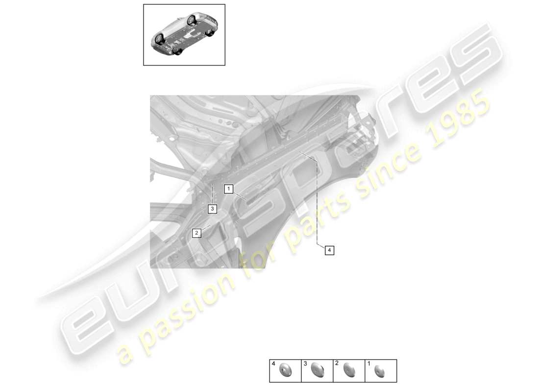 porsche 2021 (panamera 971-1) bungs inner front end part diagram
