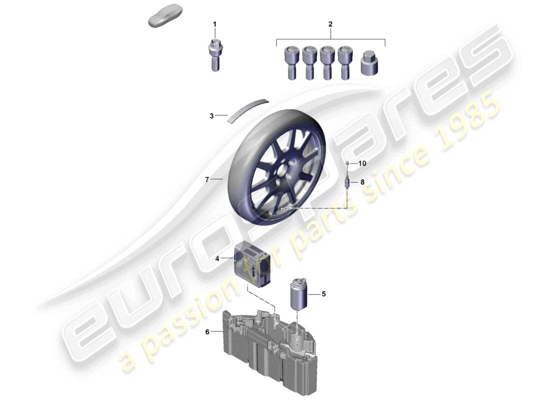 porsche 2023 (cayenne e3 pa) individual parts alloy wheel part diagram