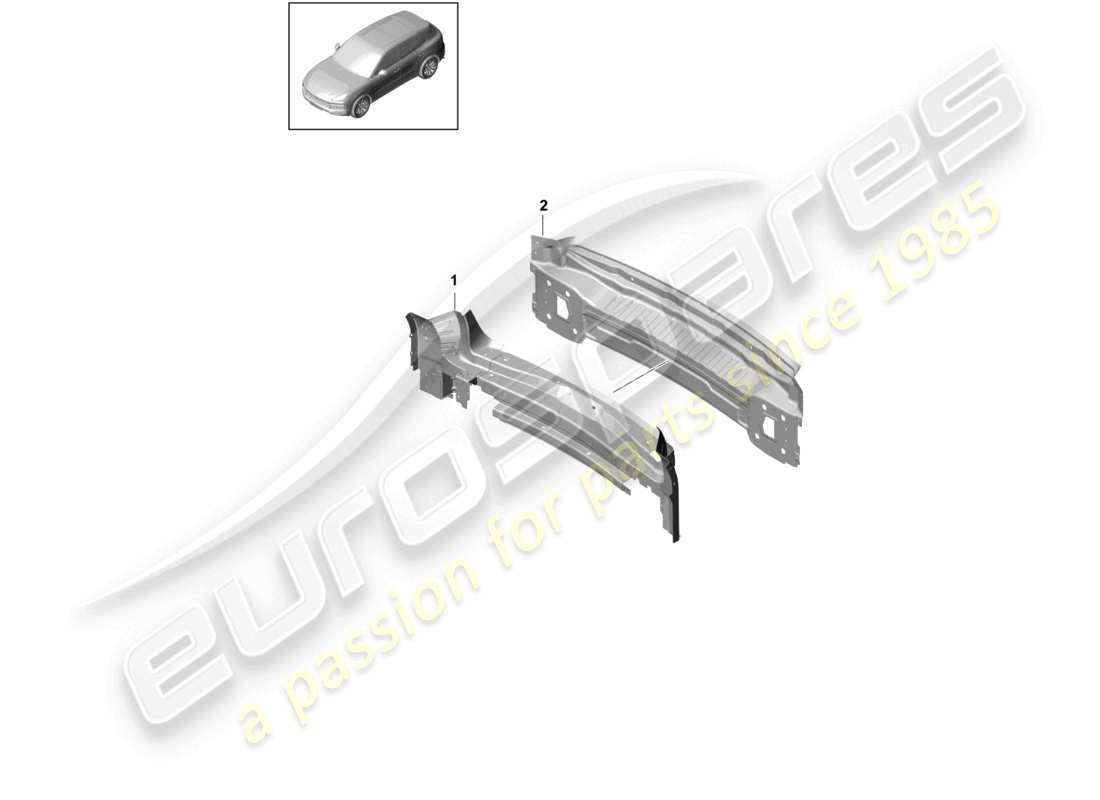 porsche 2022 (cayenne e3 9ya/9yb) cross panel rear end part diagram