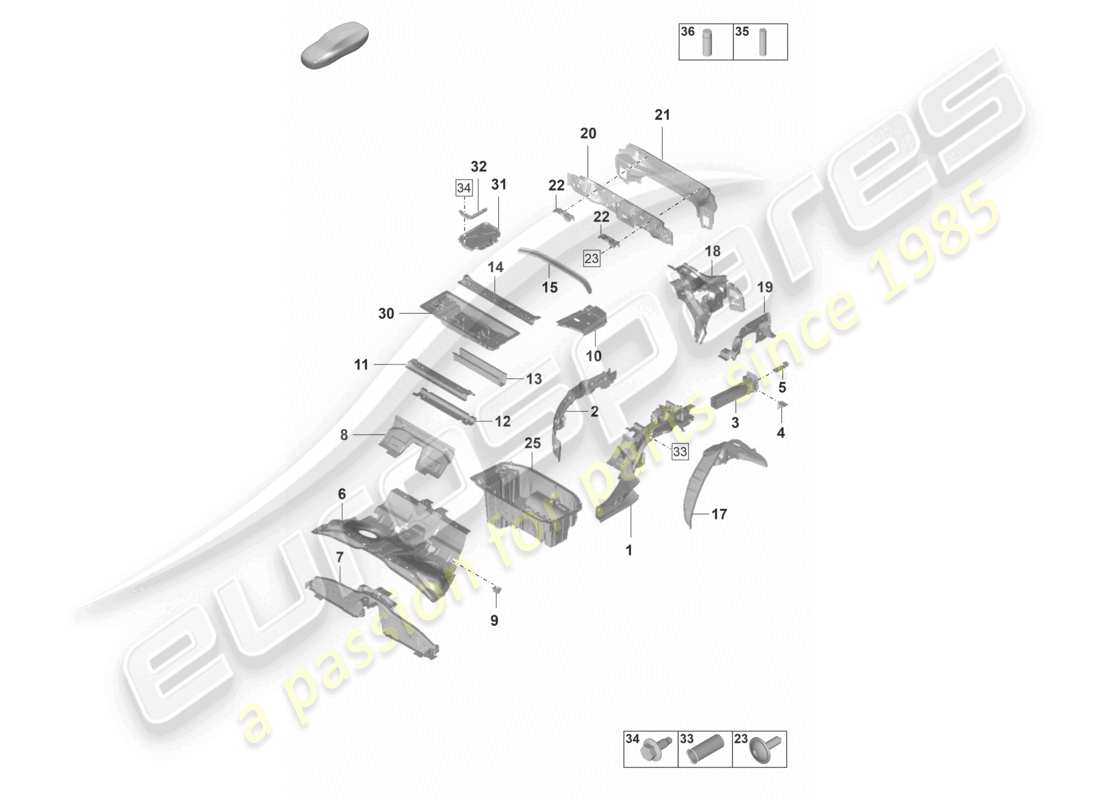 porsche 2022 (panamera 971-2) rear end side member part diagram
