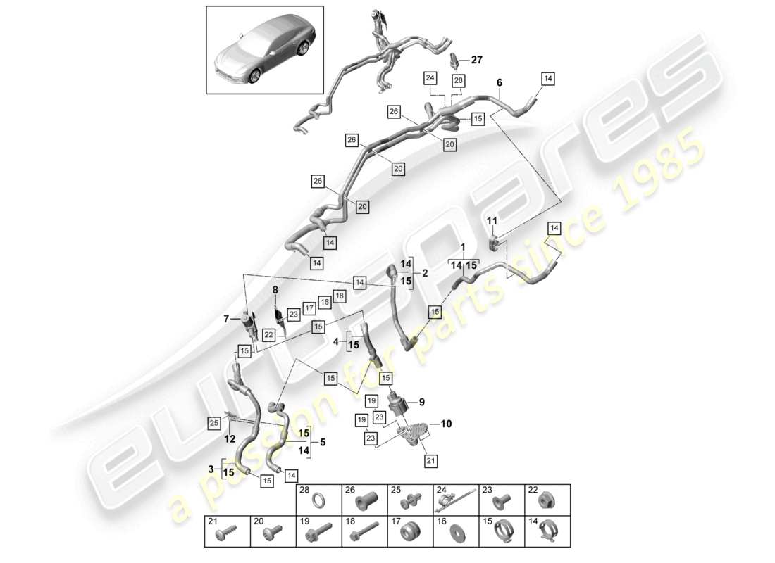porsche 2021 (panamera 971-1) heater right side member hybrid part diagram