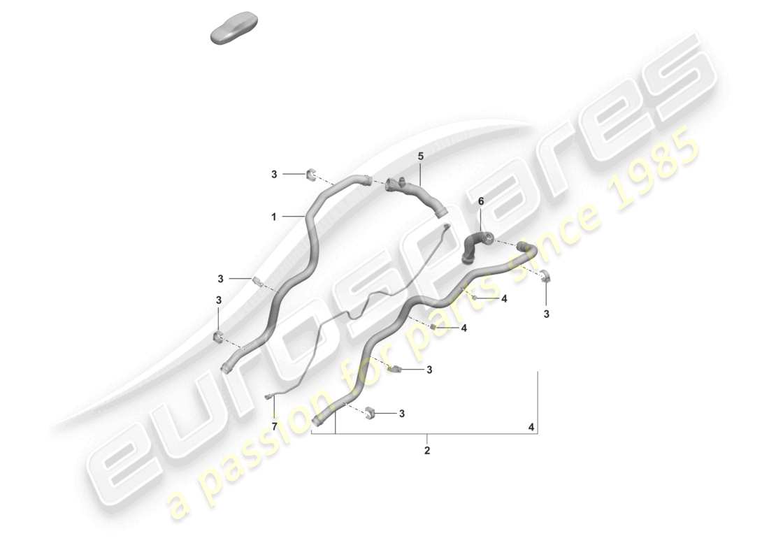 porsche 2024 (992-2 turbo / s) coolant cooling system rear end part diagram