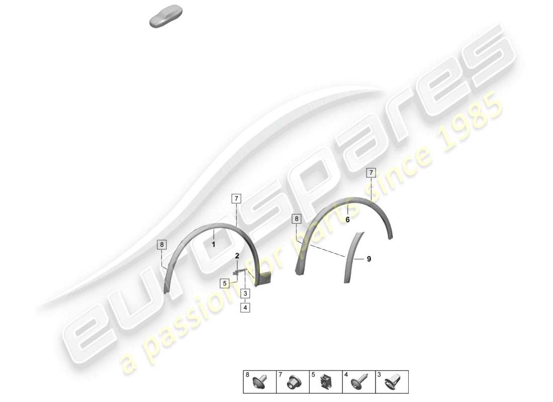 porsche 2025 (macan-e) wheel arch cover accessories parts diagram