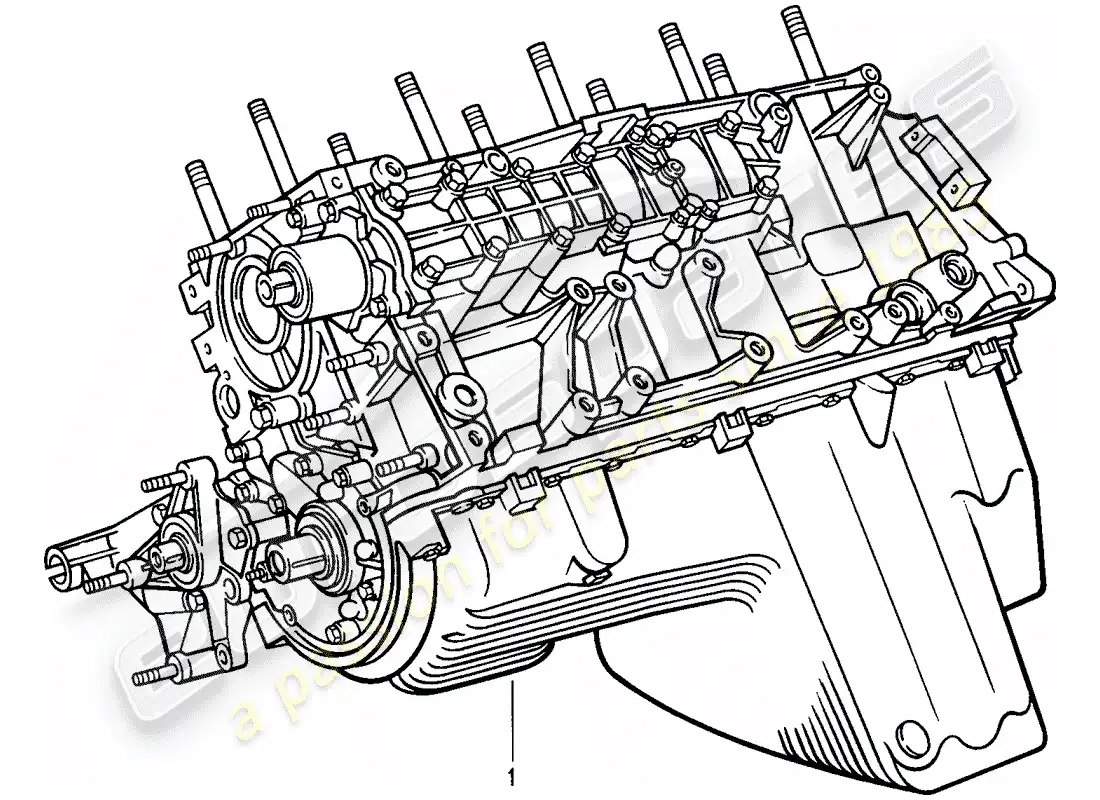 porsche 1994 (968) short engine - crankcase parts diagram