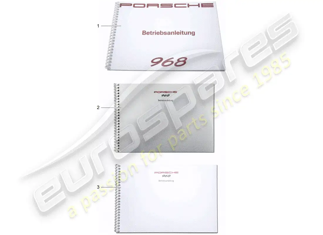 porsche 1994 (968) instruction manual parts diagram