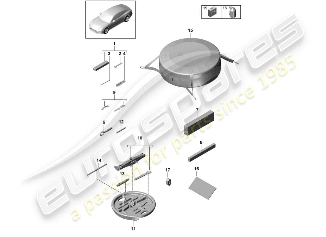 porsche 2021 (panamera 971-1) tool jack part diagram