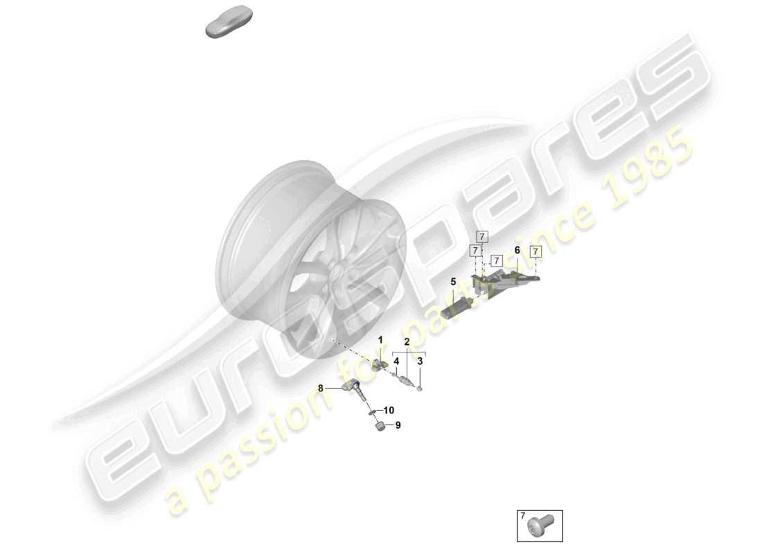 porsche 2021 (panamera 971-2) tyre pressure control system part diagram