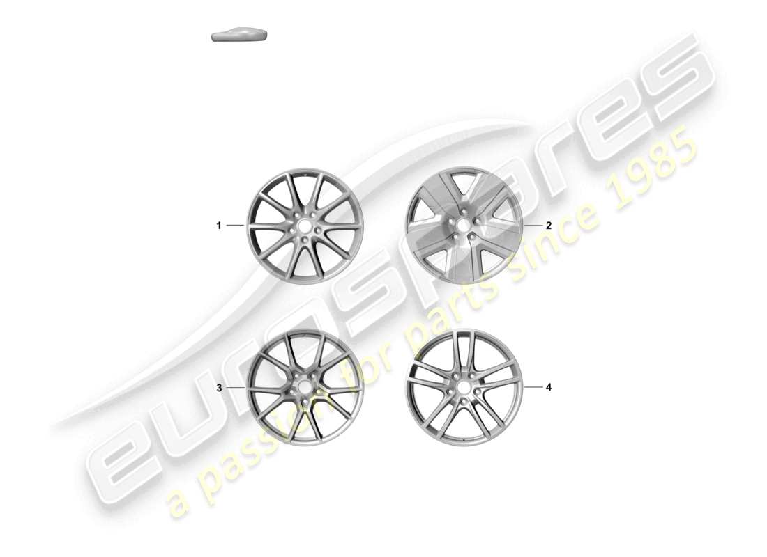 porsche 2024 (cayenne e3 pa) alloy wheel part diagram