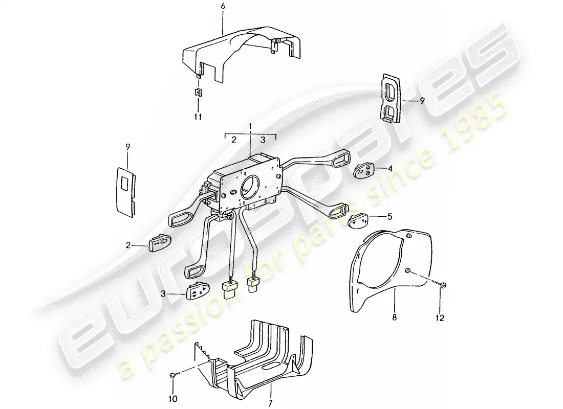 porsche 2003 (986 boxster) steering column switch part diagram