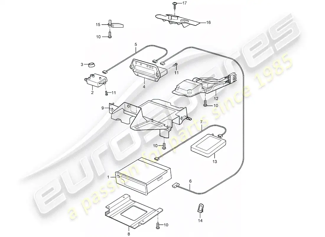 porsche 2004 (carrera gt) radio unit - navigation system - telephone parts diagram