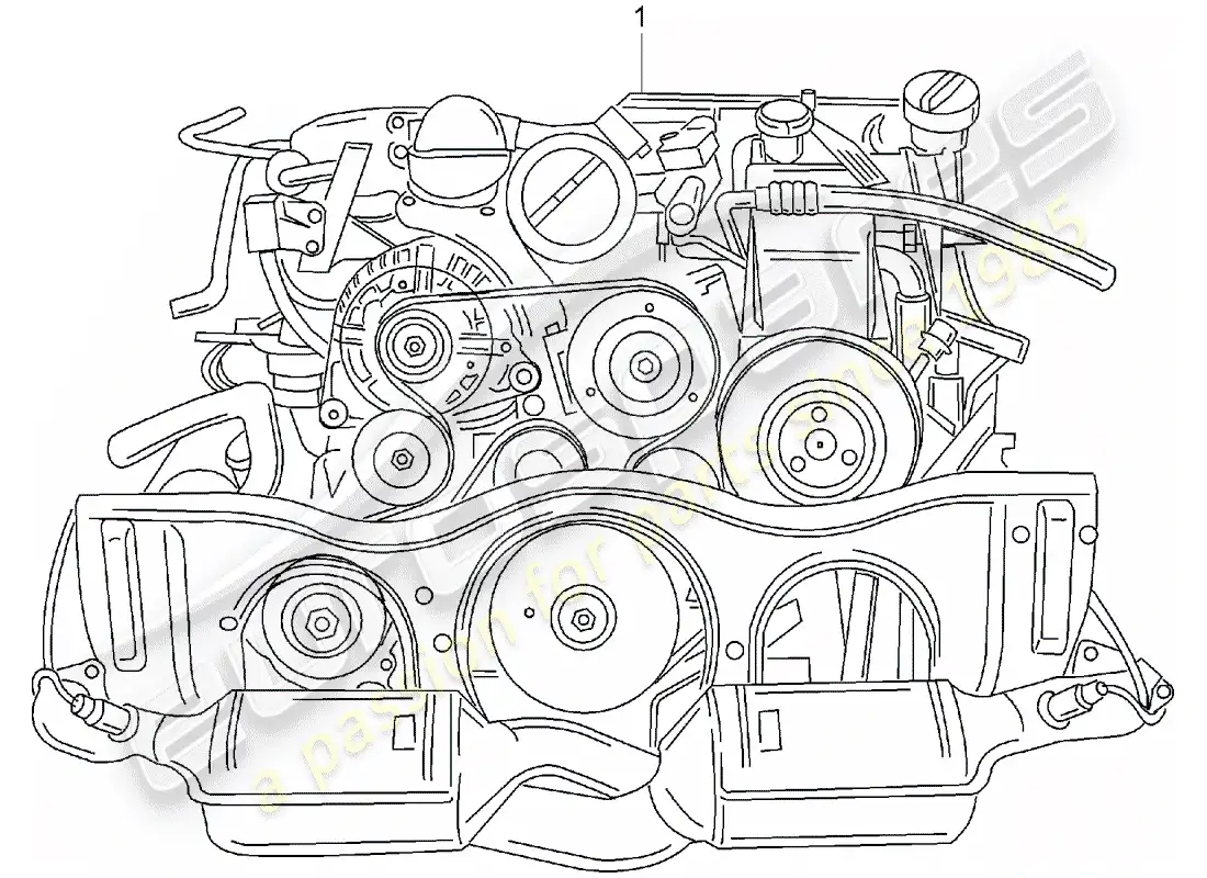 porsche 2002 (996 gt3) replacement engine - ready for installation parts diagram