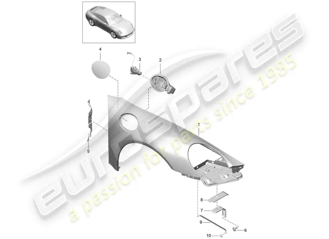 porsche 2017 (991-2) fender parts diagram