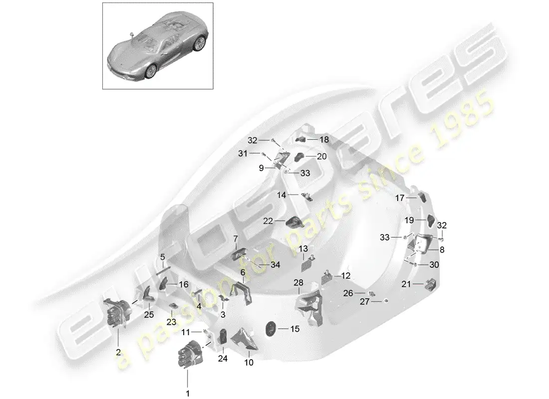 porsche 2015 (918 spyder) special repair concept parts diagram