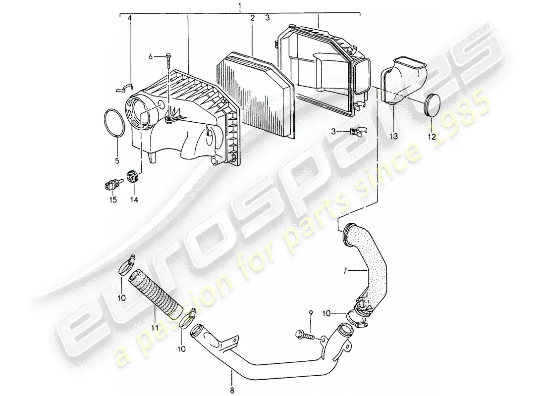 porsche 1995 (993) air cleaner parts diagram