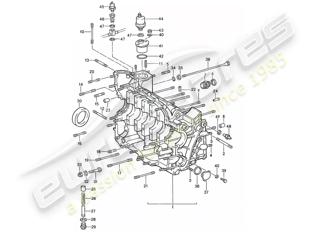 porsche 1987 (959) crankcase parts diagram