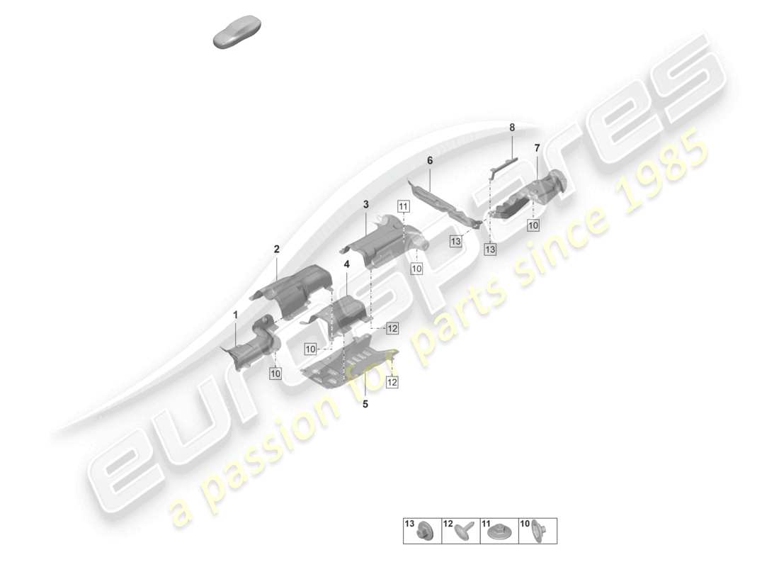 porsche 2023 (panamera 971-2) trim heat insulation underbody part diagram