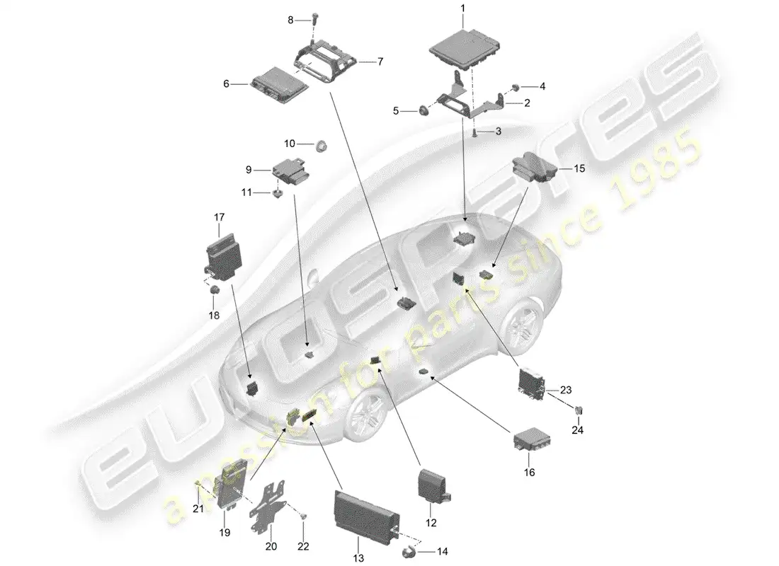 porsche 2018 (991-2) control units parts diagram