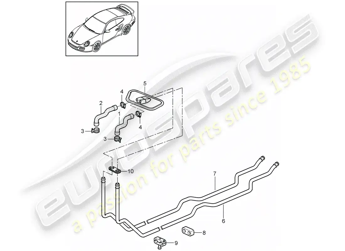 porsche 2011 (997-2 turbo / gt2 rs) heating system 1 parts diagram