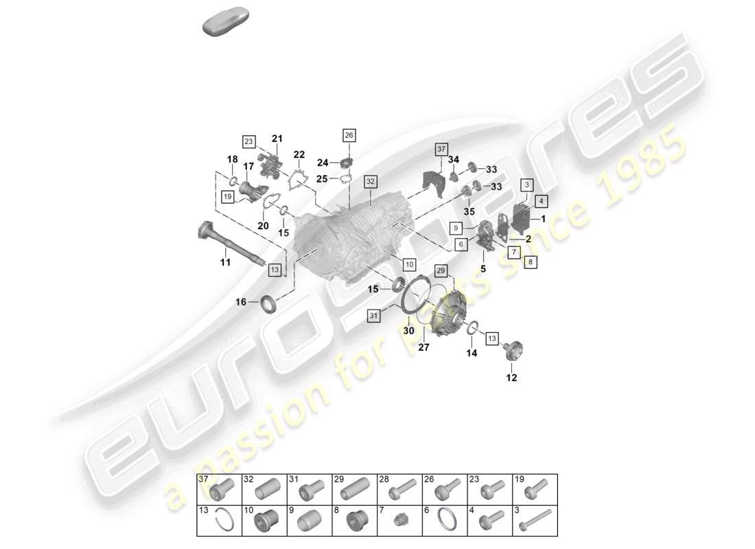 porsche 2024 (992-2) manual gearbox individual parts part diagram