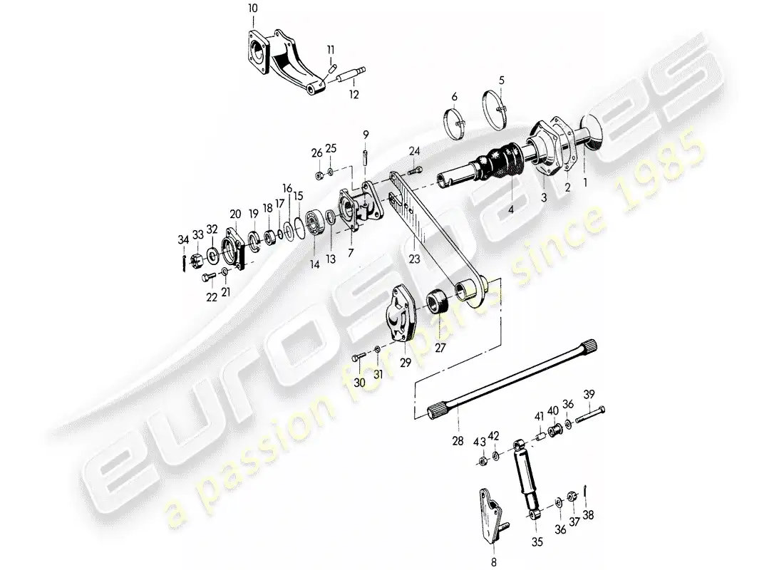 porsche 1955 (356/356a) rear axle parts diagram