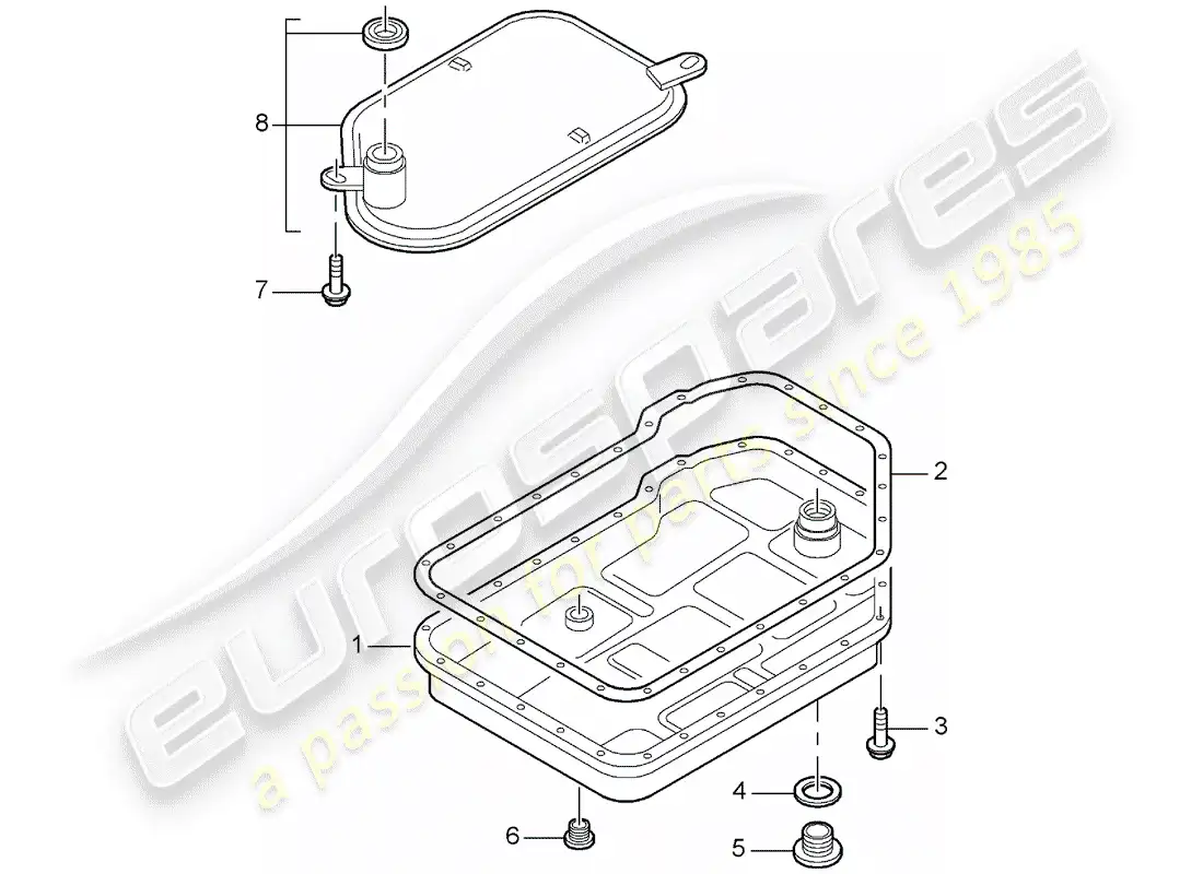 porsche 2002 (986 boxster) tiptronic - - oil filter - oil pan parts diagram