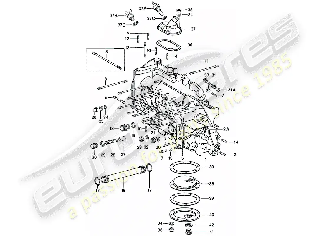 porsche 1981 (911) crankcase - repair set for maintenance - see illustration: parts diagram