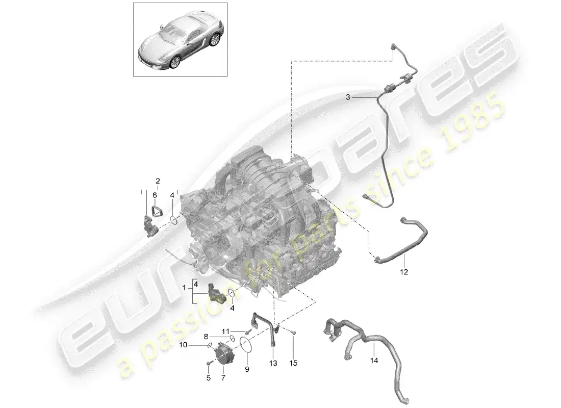 porsche 2016 (981 boxster) crankcase parts diagram