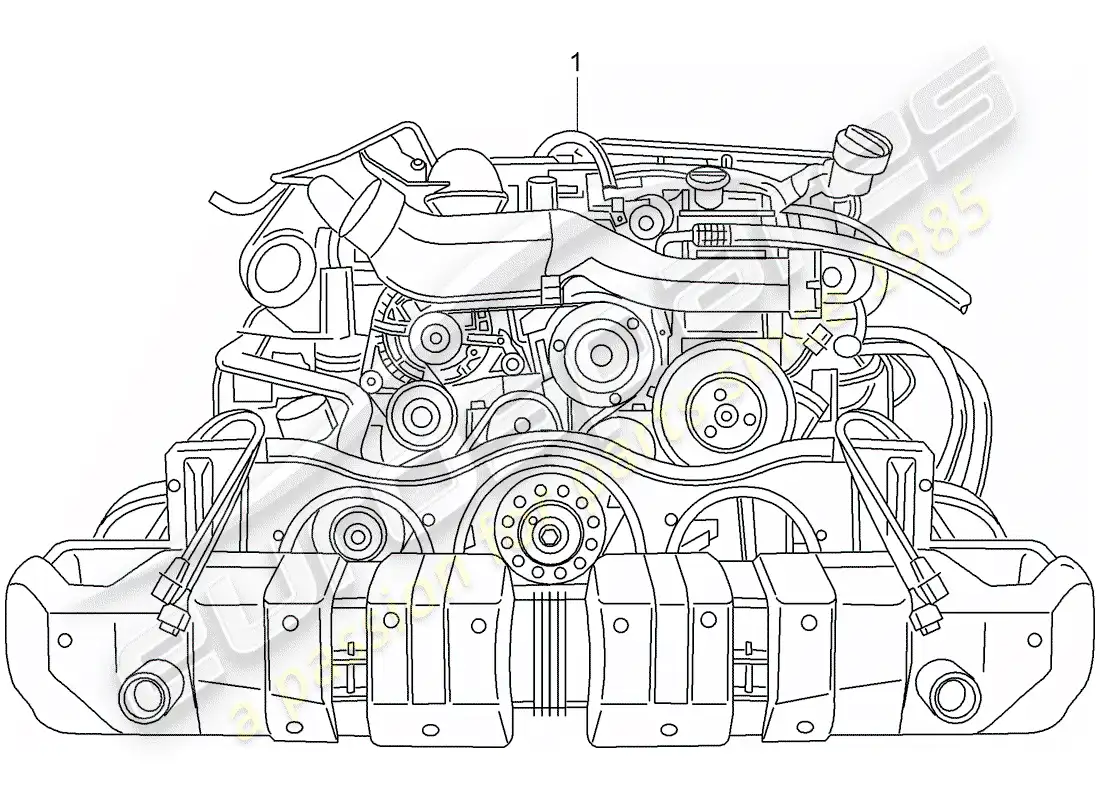 porsche 2009 997-2 turbo / gt2 replacement engine parts diagram