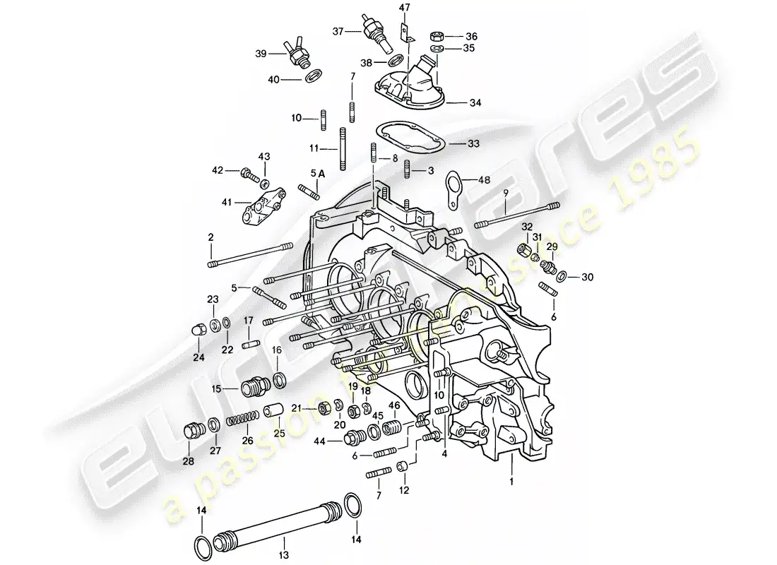 porsche 1984 (911) crankcase parts diagram