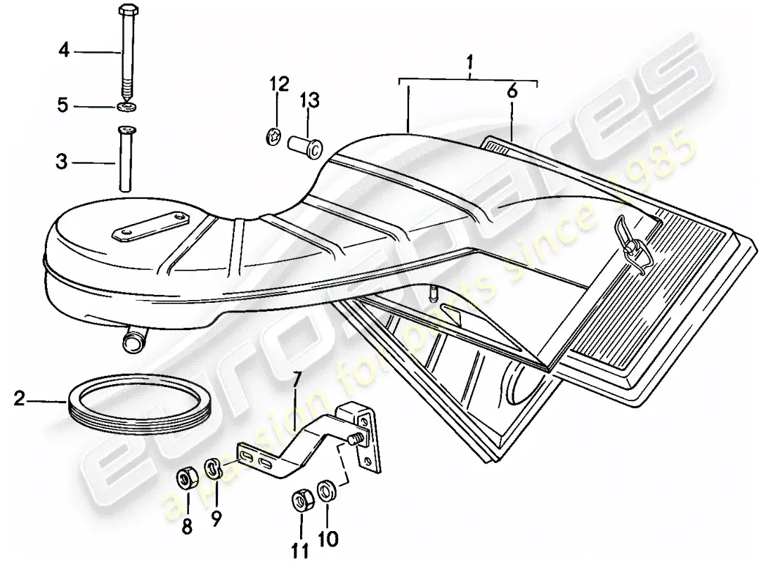 porsche 1988 (911) air cleaner parts diagram