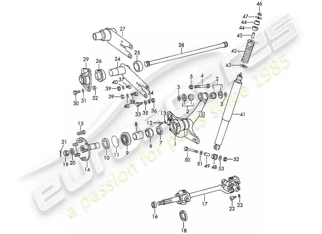 porsche 1966 (911/912) rear axle - d >> - mj 1968 parts diagram