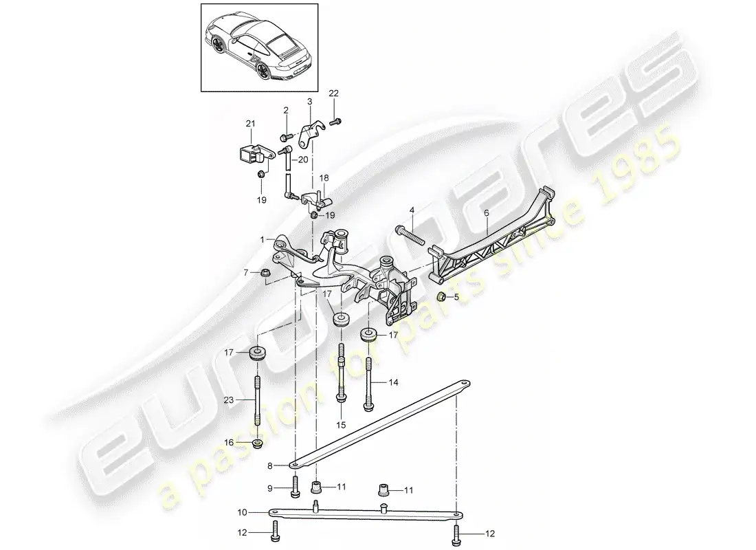 porsche 2013 (997-2 turbo / gt2 rs) rear axle parts diagram