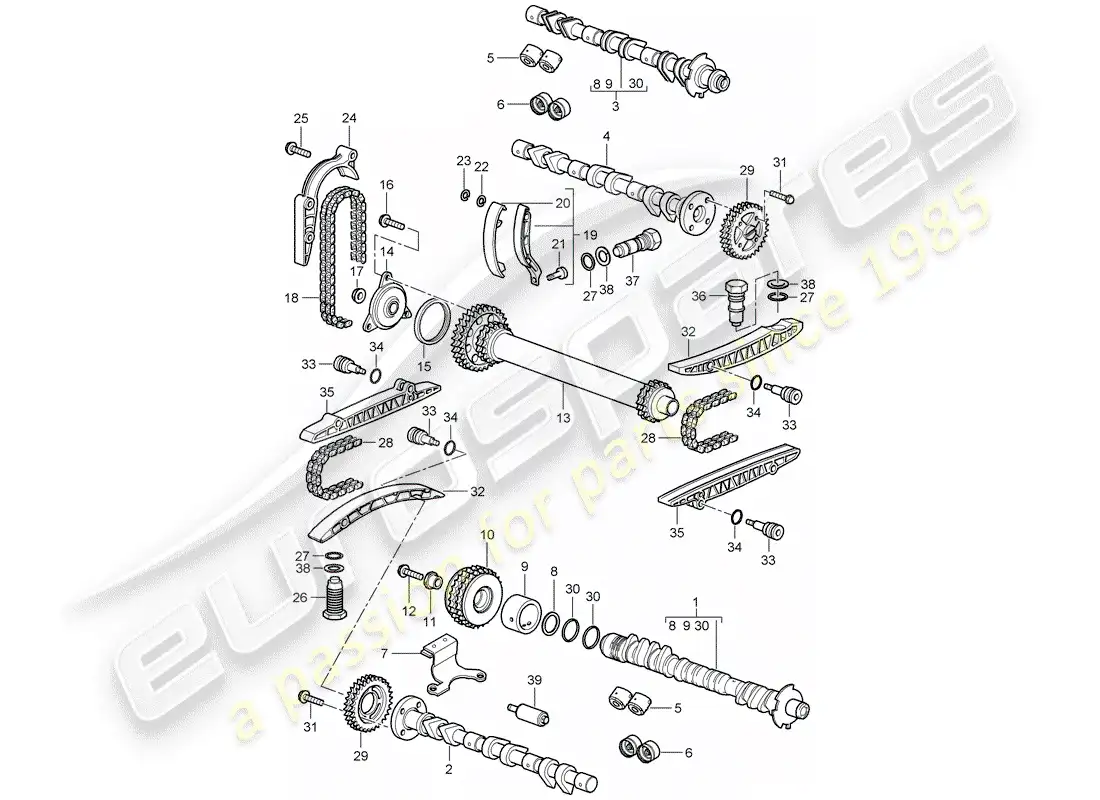 porsche 2005 (987 boxster) camshaft parts diagram