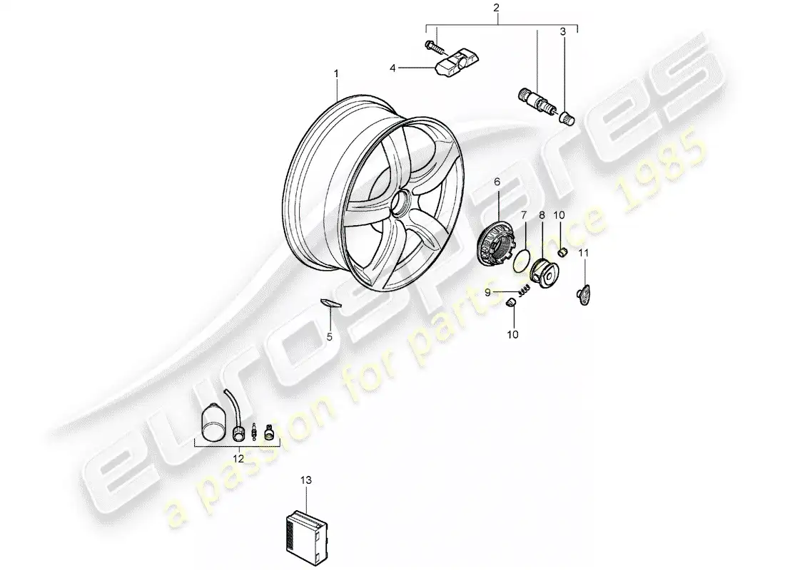 porsche 2004 (carrera gt) wheels parts diagram
