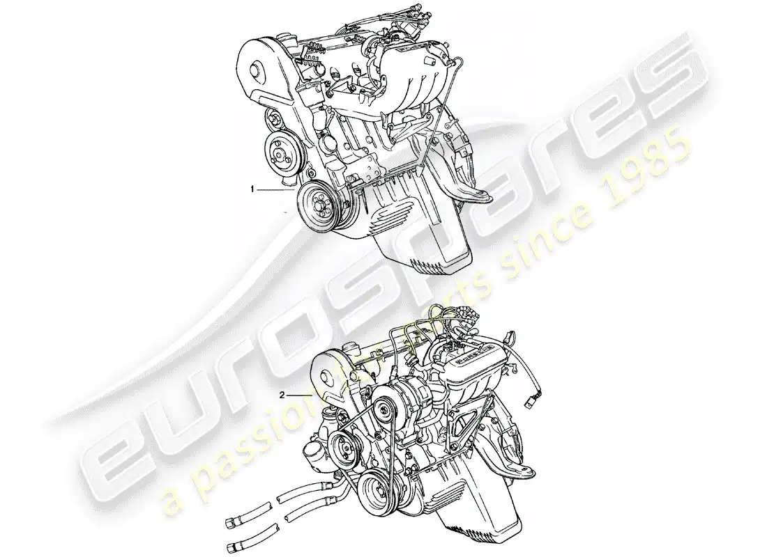 porsche 1985 (924) replacement engine - m>>65x12345 parts diagram
