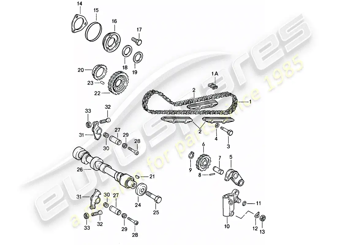 porsche 1984 (911) valve control parts diagram