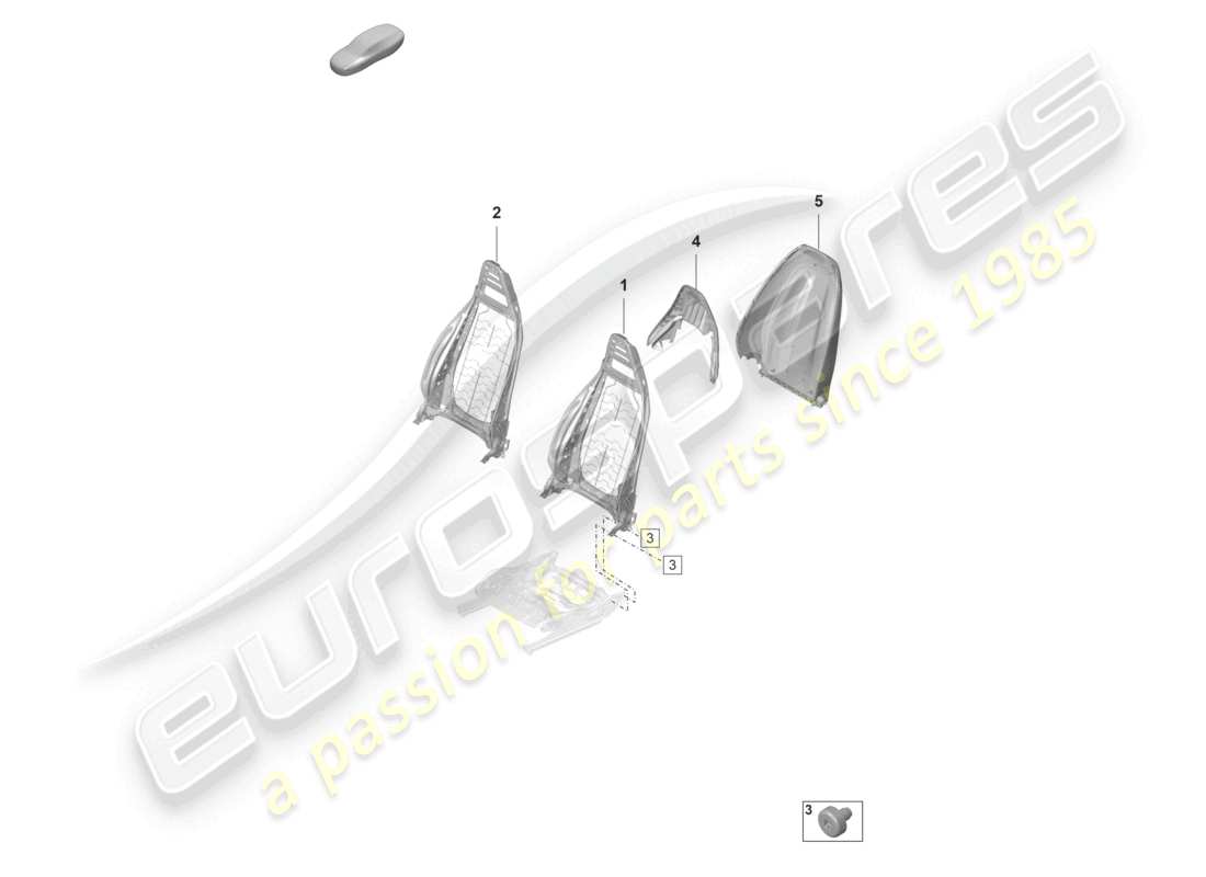 porsche 2021 (panamera 971-2) backrest frame backrest shell standard seat part diagram
