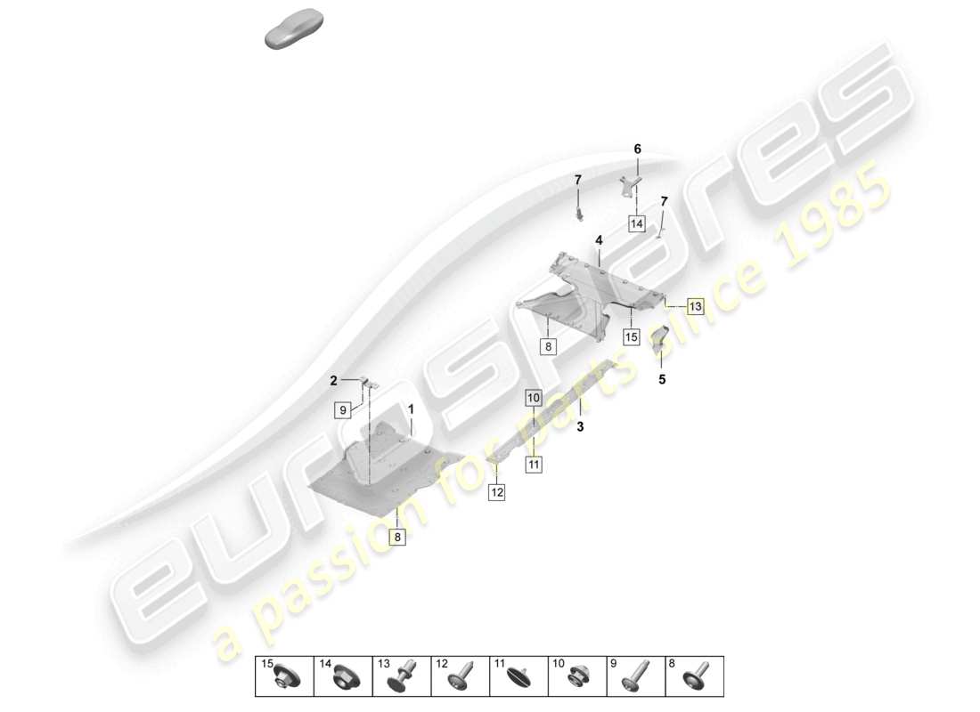 porsche 2025 (taycan 9j1-2) underbody trim accessories part diagram