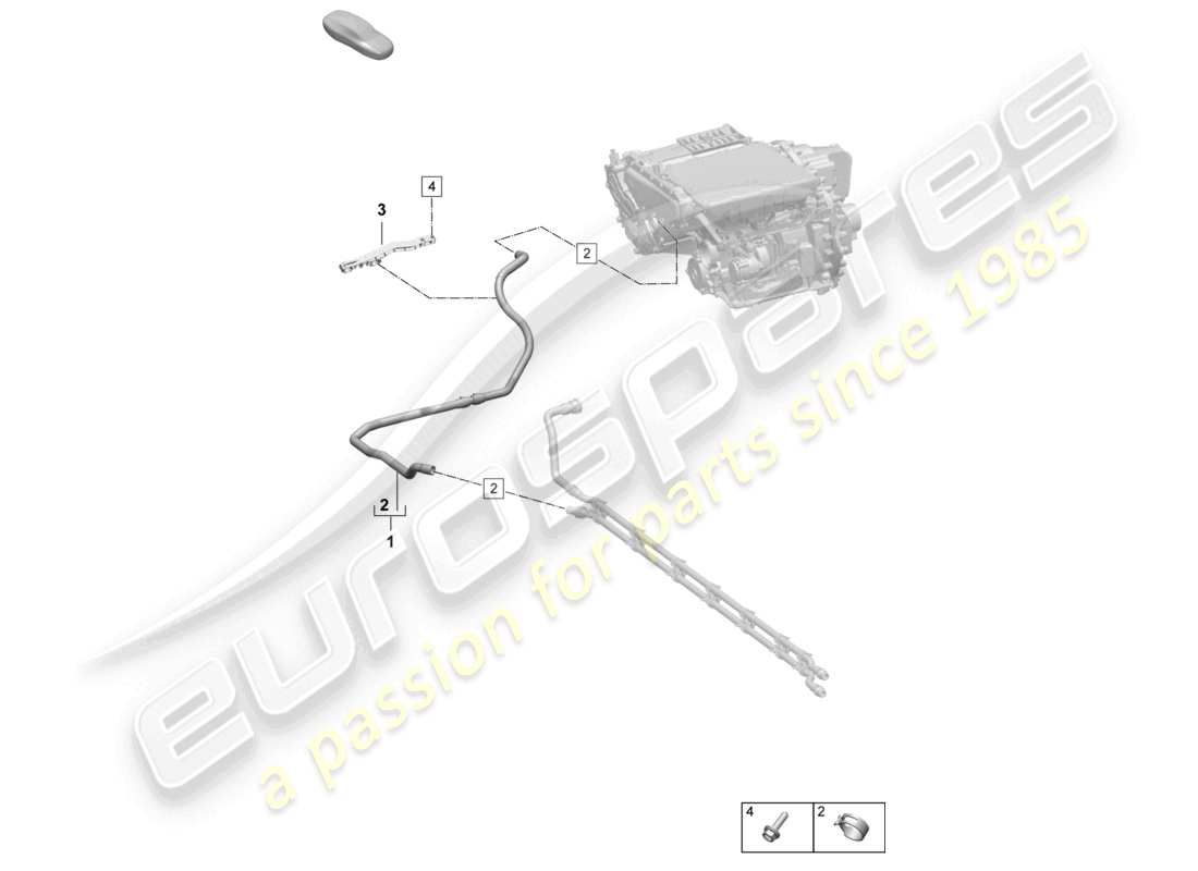 porsche 2025 (macan-e) coolant cooling system rear end parts diagram