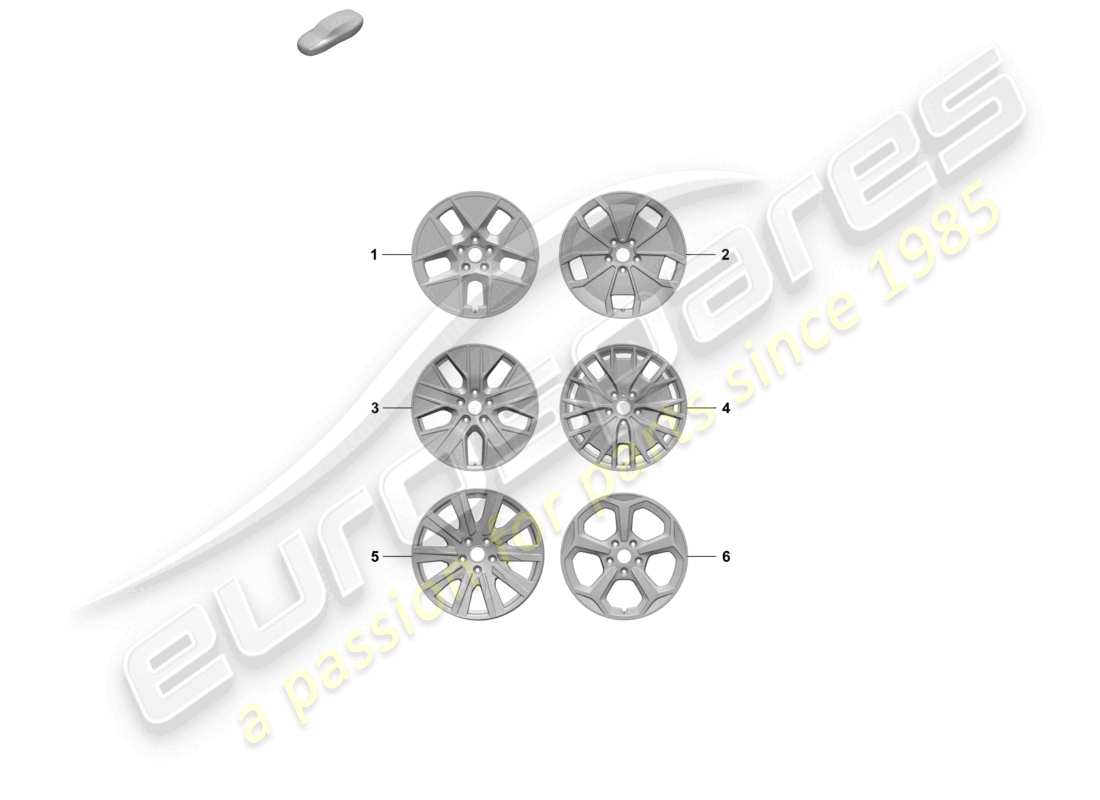 porsche 2026 (taycan 9j1-2) alloy wheel 20 part diagram