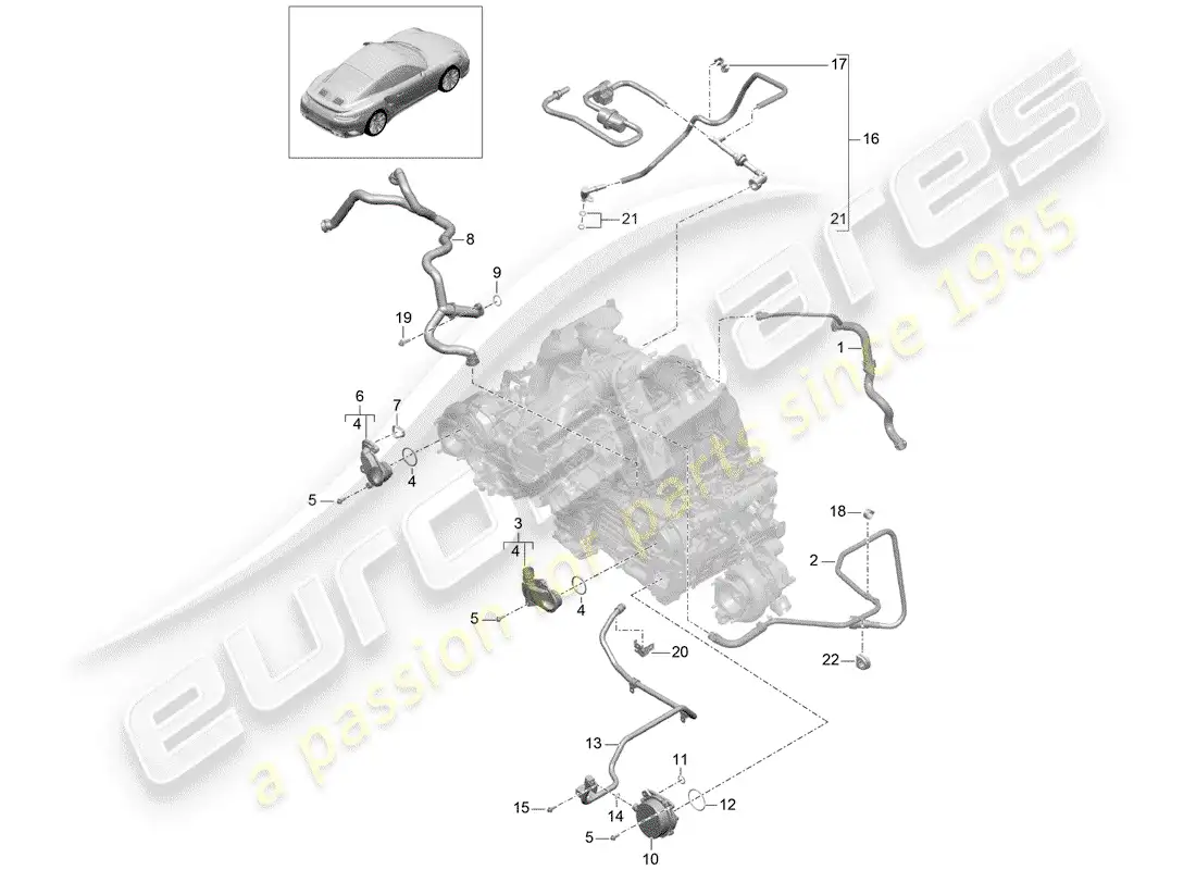 porsche 2017 (991-2 turbo) crankcase part diagram